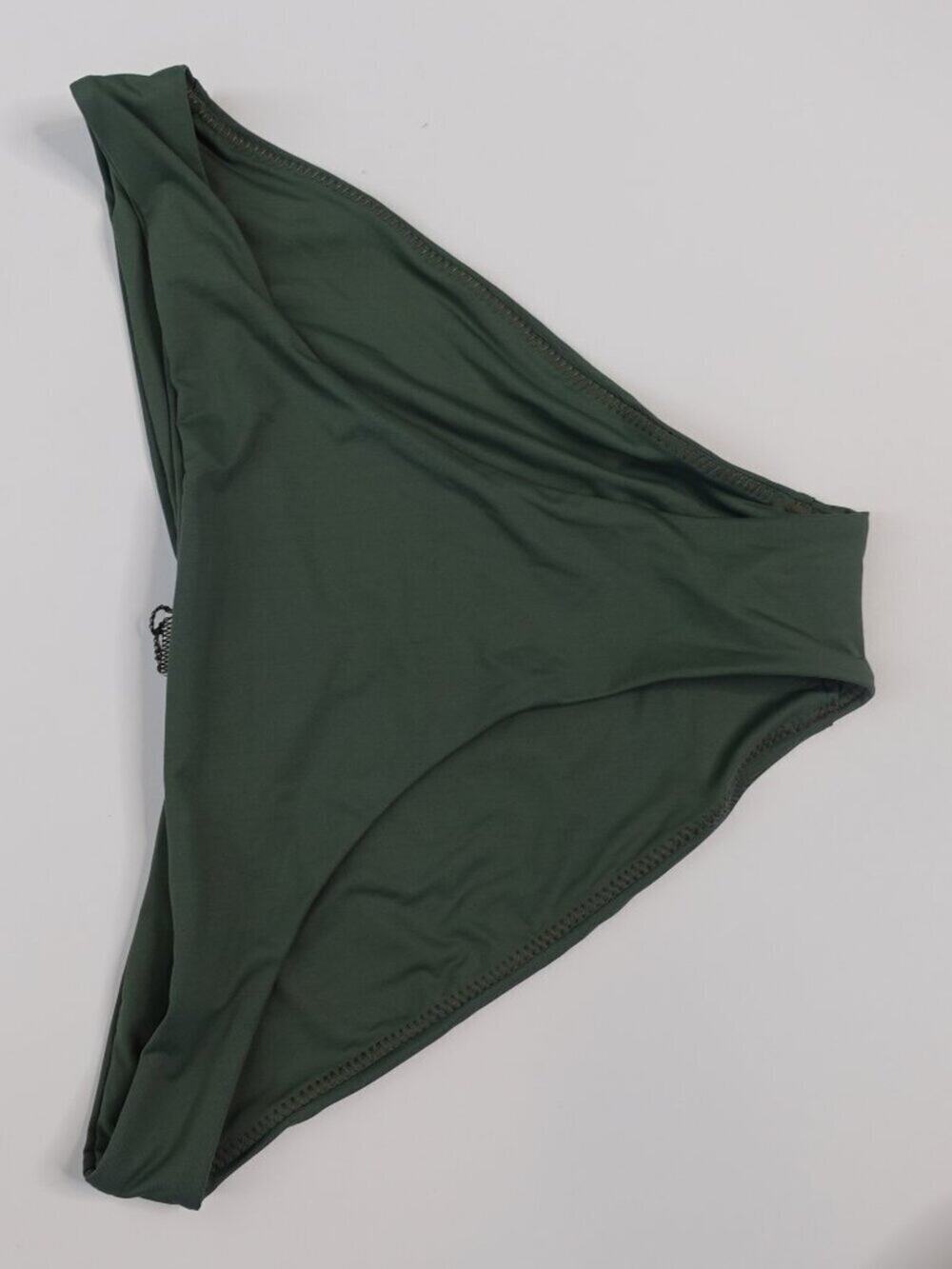 Unsubscribed ruched Olive Green Women's bikini bottom summer beach size M New
